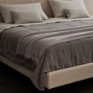 Society Limonta REM Linen Quilt - King in Cacao. NWOT